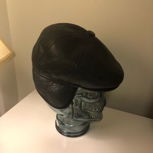 Real leather fashion winter hat